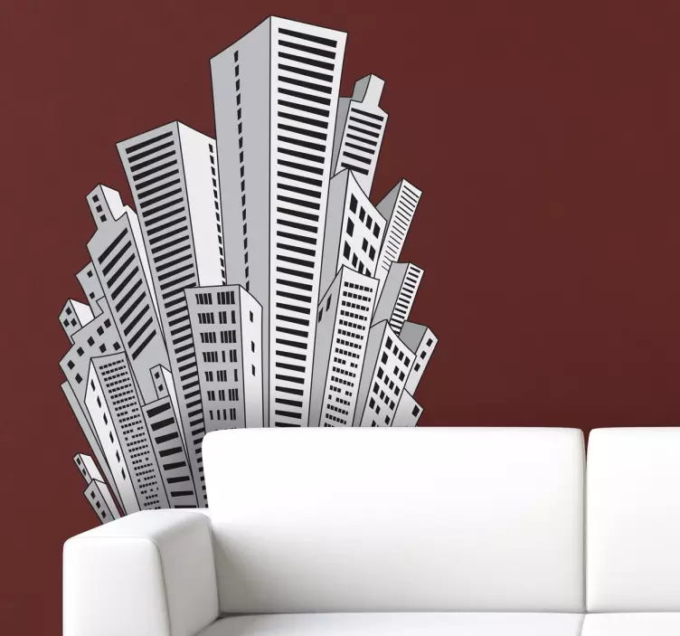 Vinilo decorativos rascacielos dibujo - TenVinilo