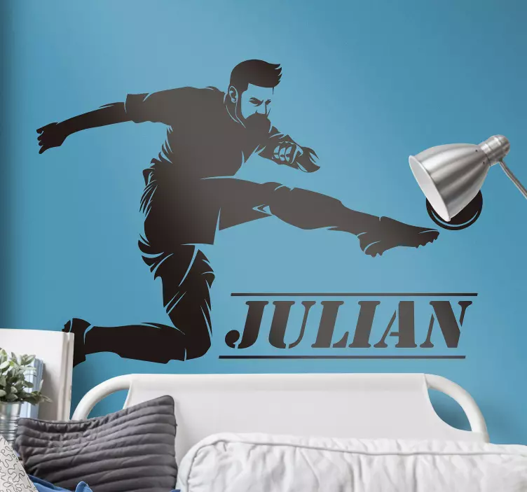 Vinilo deporte jugador de futbol con nombre - TenVinilo