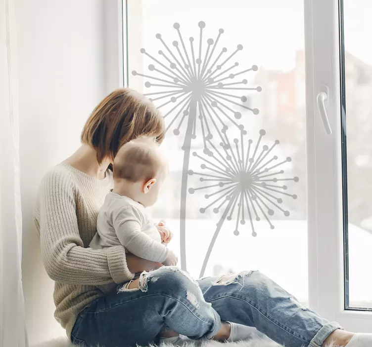 Vinilo para cristal ventana diente de león decorativo - TenVinilo