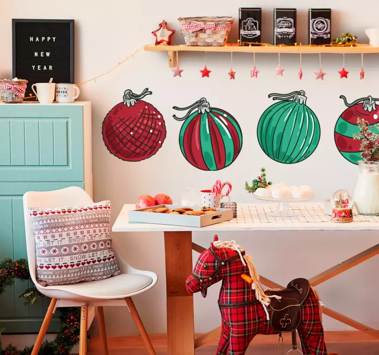 Vinilo navideño diseños de adornos festivos - TenVinilo