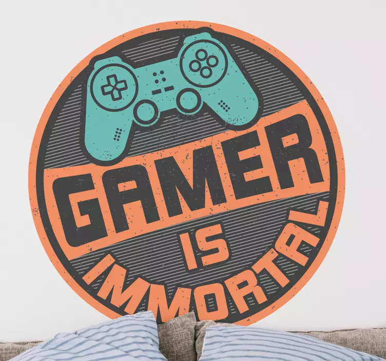 Vinilo emblema gamer inmortal - TenVinilo