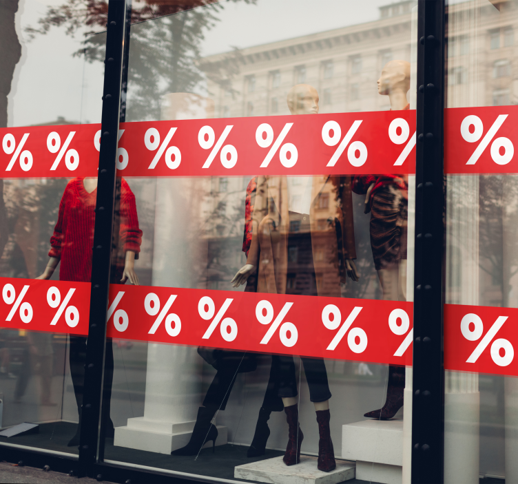 Vinilo rebajas cenefa con símbolo de descuento - TenVinilo