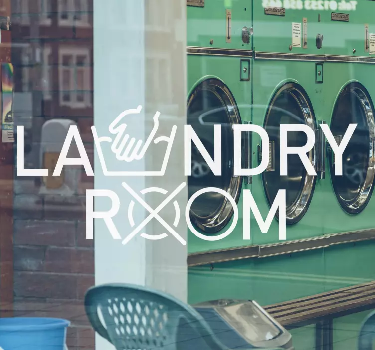 Vinilo escaparate cartel de lavandería - TenVinilo