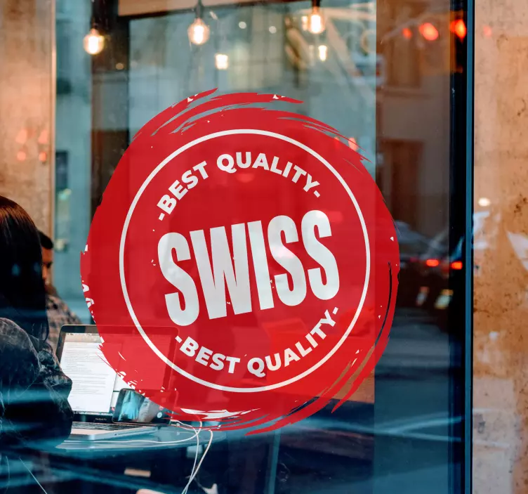 Vinilo escaparate emblema del sello de calidad - TenVinilo