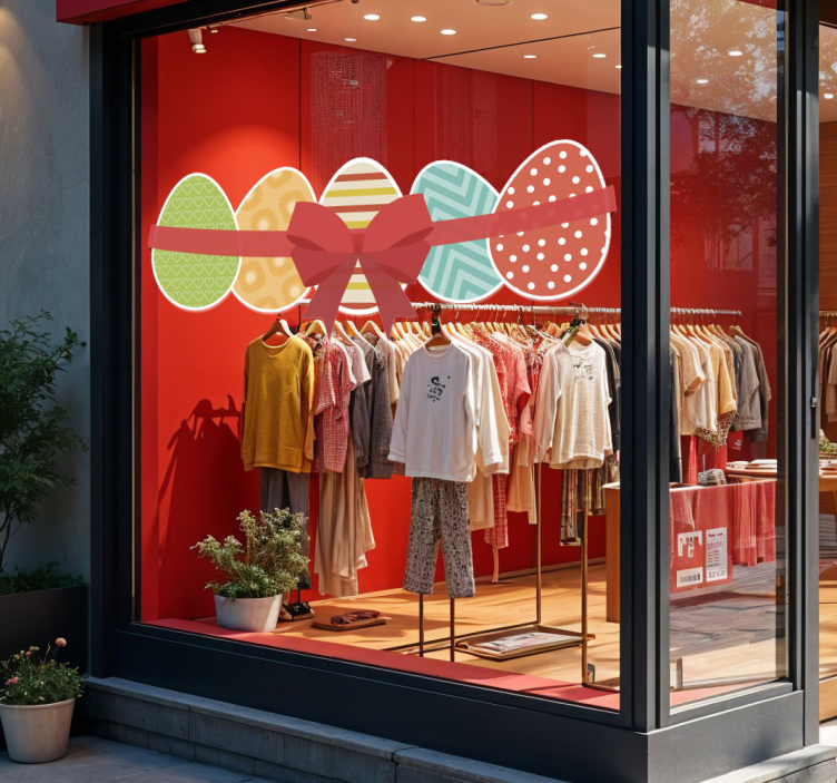 Vinilo escaparate huevos de pascua y cinta - TenVinilo