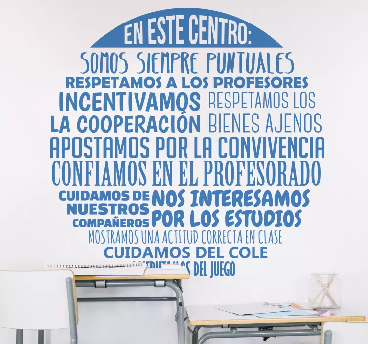 Vinilo escolar reglas de la clase - TenVinilo