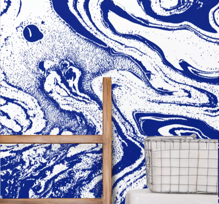 Vinilo estampado decorativo Aspecto de mármol azul profundo - TenVinilo