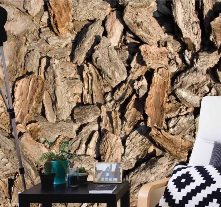 Vinilo estampado decorativo Corteza de árbol rústico marrón - TenVinilo