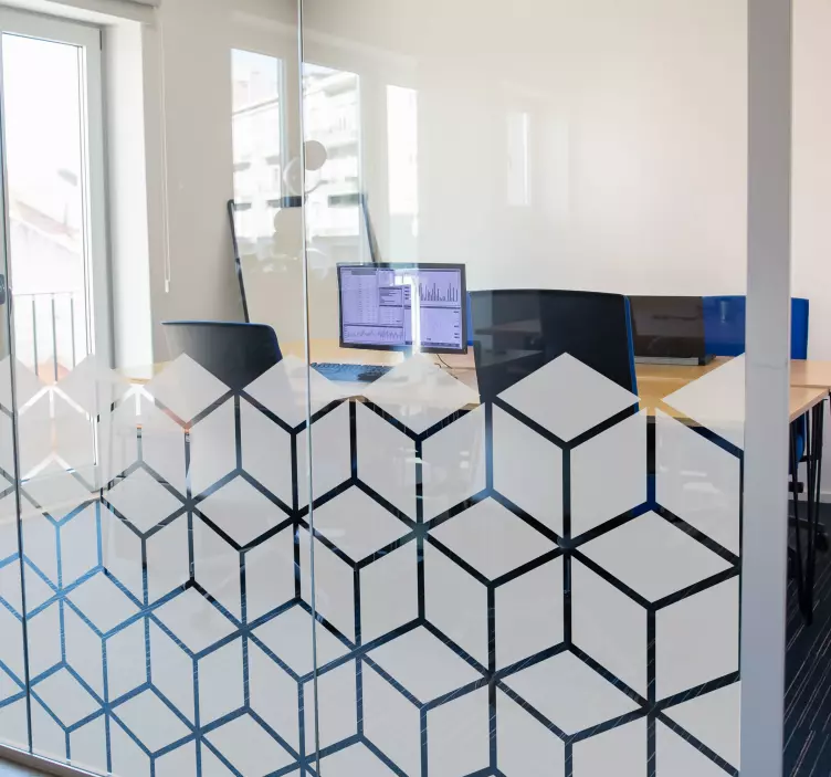 Pegatina con formas cubos geométricosCubos geométricos - TenVinilo