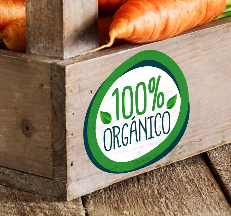 Vinilo frase 100% orgánico - TenVinilo