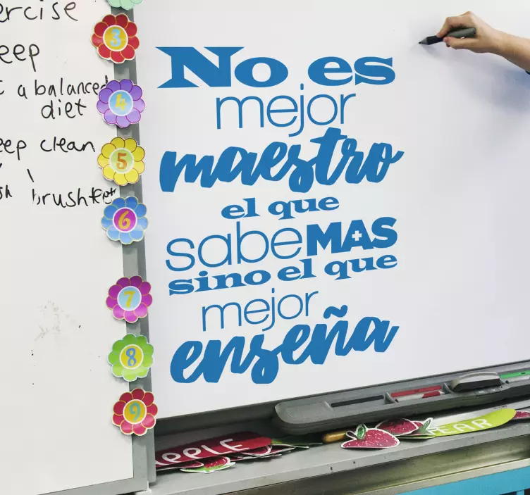 Vinilo frase maestro el que mejor enseña - TenVinilo