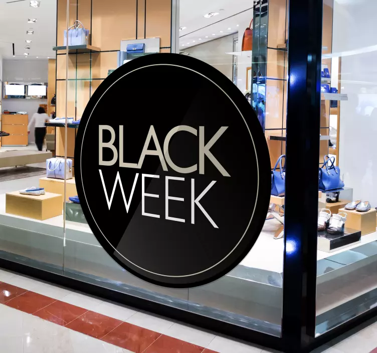 Vinilo frase promo black week para escaparate - TenVinilo