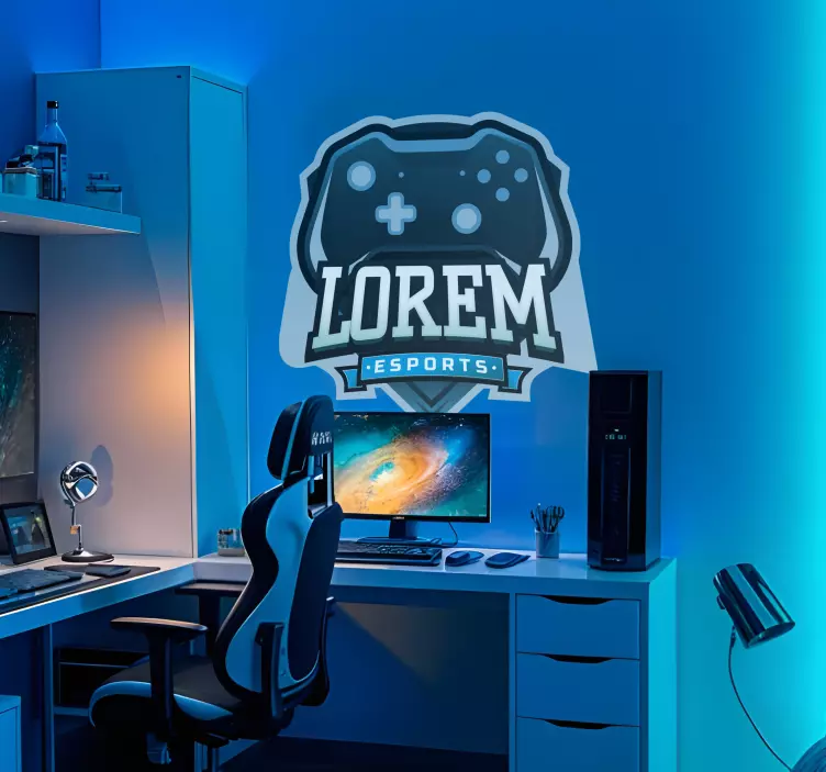 Vinilo gamer logotipo personalizado e-sports - TenVinilo