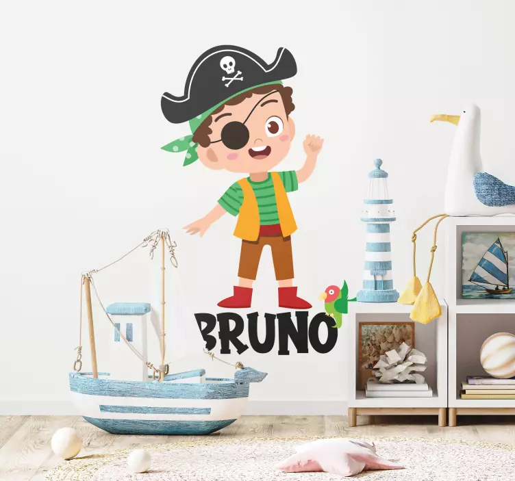 Vinilo dormitorio infantil niño pirata - TenVinilo