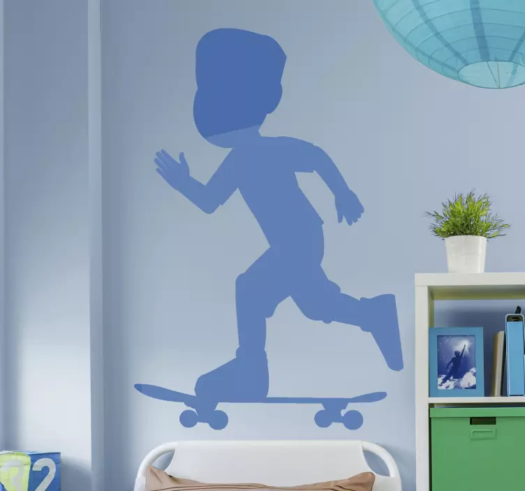 Vinilo pared patinador corriendo - TenVinilo