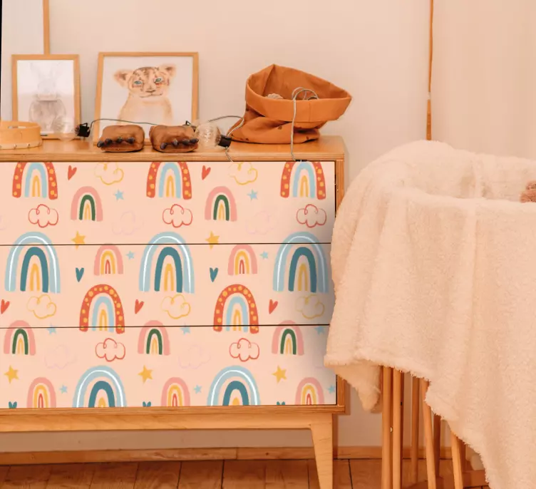 Vinilo infantil elementos arcoíris vivos - TenVinilo