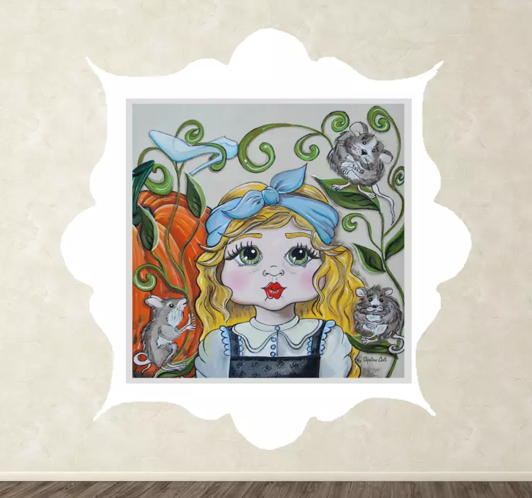 Vinilo infantil marco Cenicienta - TenVinilo