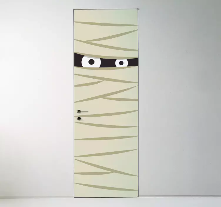 Vinilo infantil para puerta momia - TenVinilo