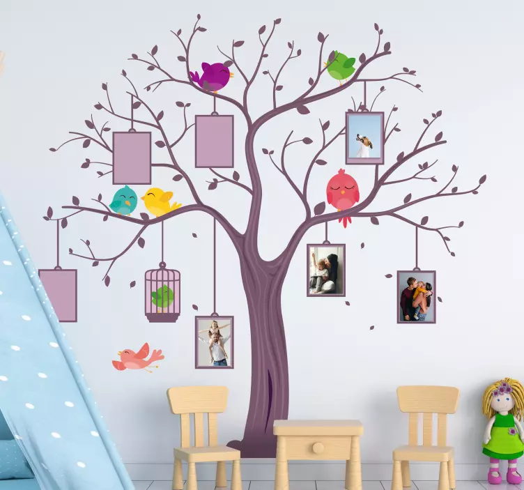 Vinilo infantil personalizable árbol familiar - TenVinilo