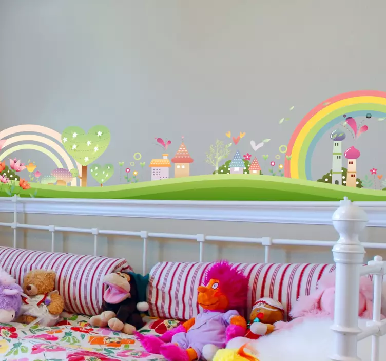 Vinilo infantil pueblo idílico - TenVinilo