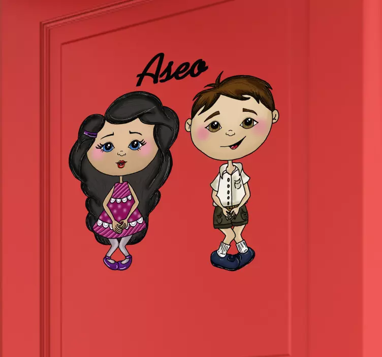 Vinilo infantil señal aseo - TenVinilo