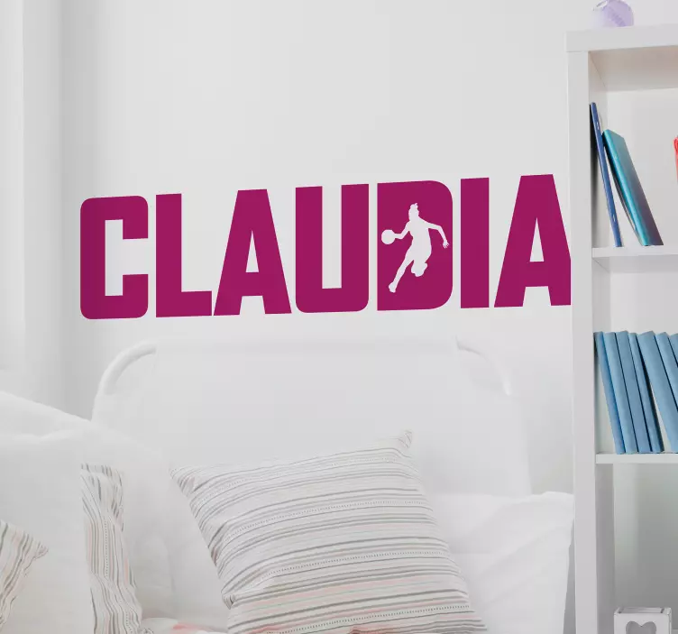 Vinilo baloncesto jugadora con nombre - TenVinilo