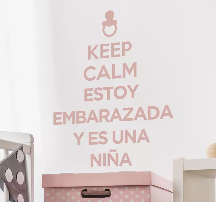 Vinilo keep calm embarazada niña - TenVinilo