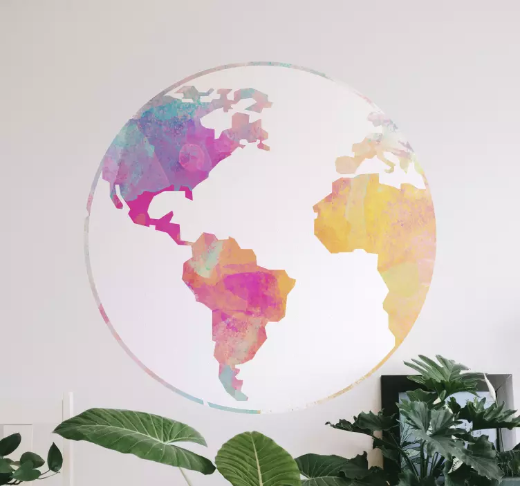 Vinilo motivo geográfico colorido - TenVinilo