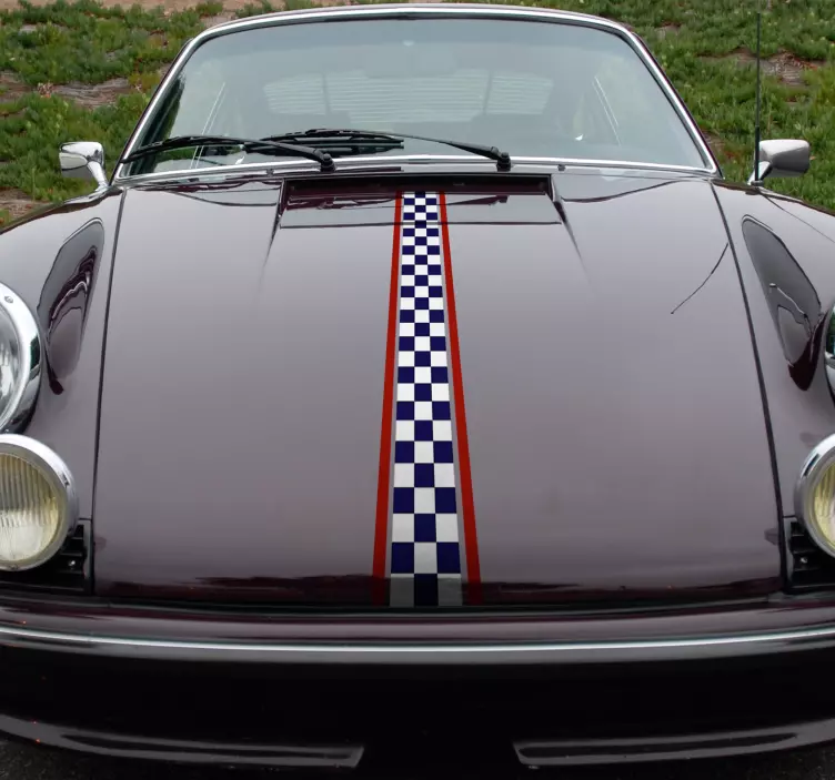 Vinilo coche bandera de racing - TenVinilo