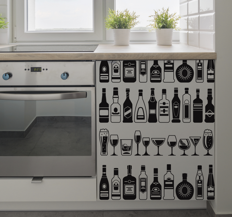 Vinilo para mueble Conjunto de botellas - TenVinilo