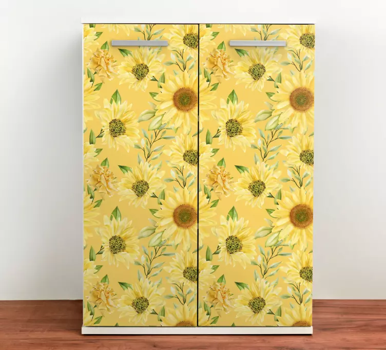 Vinilo para mueble Grandes pétalos de girasoles - TenVinilo
