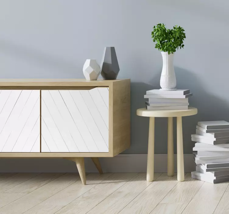 Vinilo para mueble Madera blanca diagonal - TenVinilo