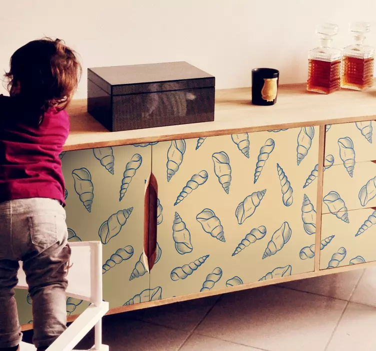 Vinilo para mueble Muebles de azulejos de concha - TenVinilo