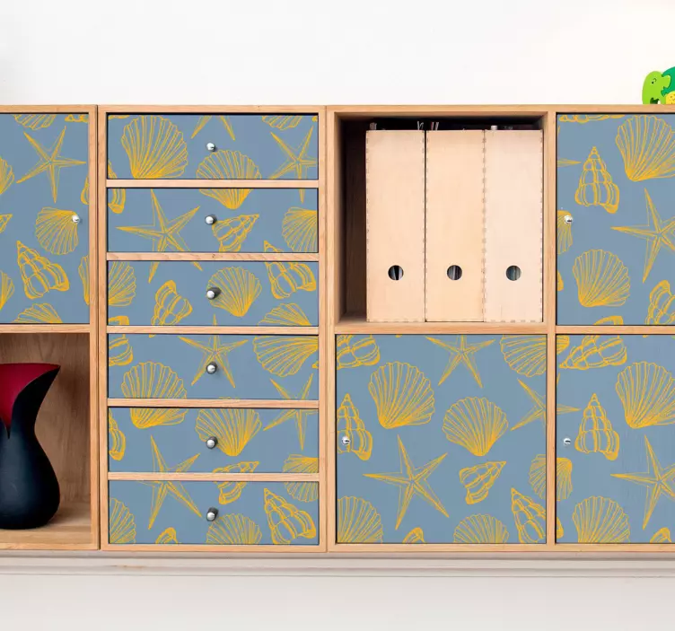 Vinilo para muebles patrón cochas marinas - TenVinilo