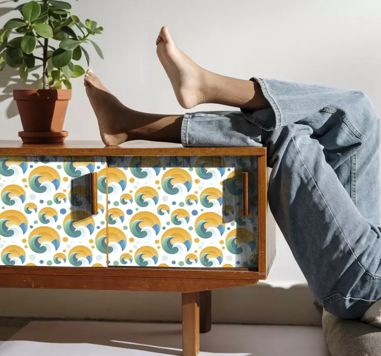 Vinilo para mueble Sol y olas - TenVinilo