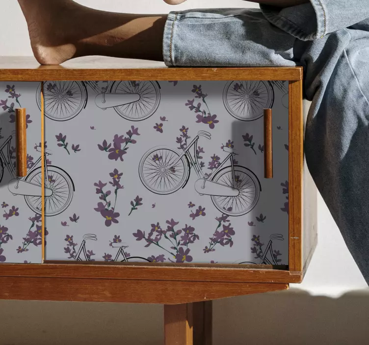 Vinilo para mueble Un montón de pequeñas bicicletas antiguas - TenVinilo