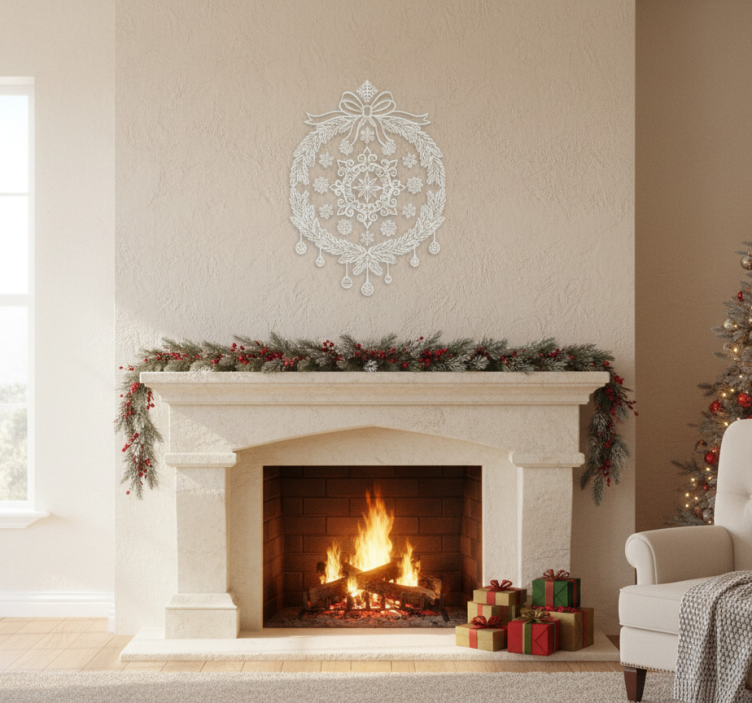 Vinilo navideño adhesivos para ventanas blancos - TenVinilo