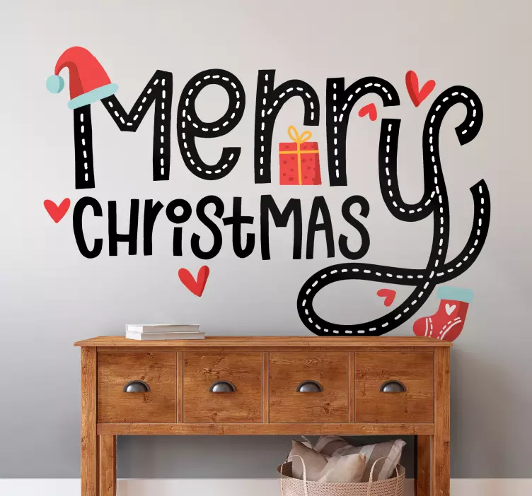 Vinilo navideño felices fiestas - TenVinilo