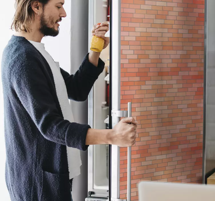 Vinilo nevera de textura de ladrillo - TenVinilo