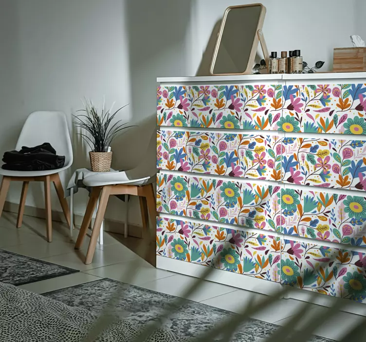 Vinilo original de muebles de flores de primavera - TenVinilo