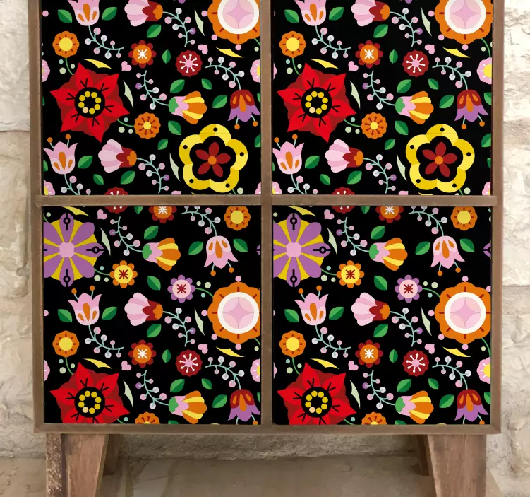 Vinilo ornamental motivo botánico retro - TenVinilo