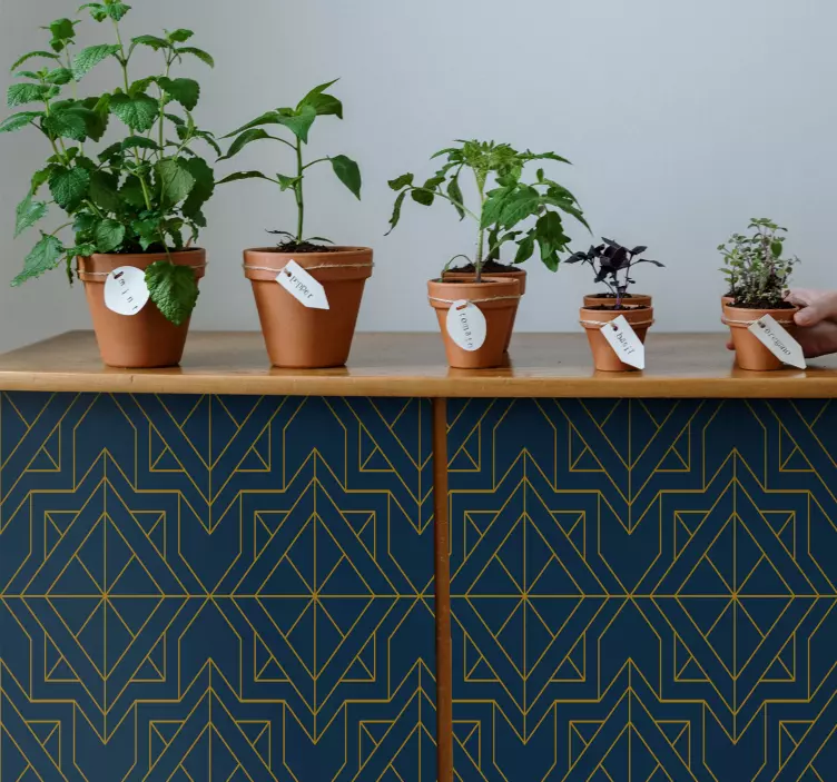 Vinilo ornamental panel con patrón geométrico - TenVinilo