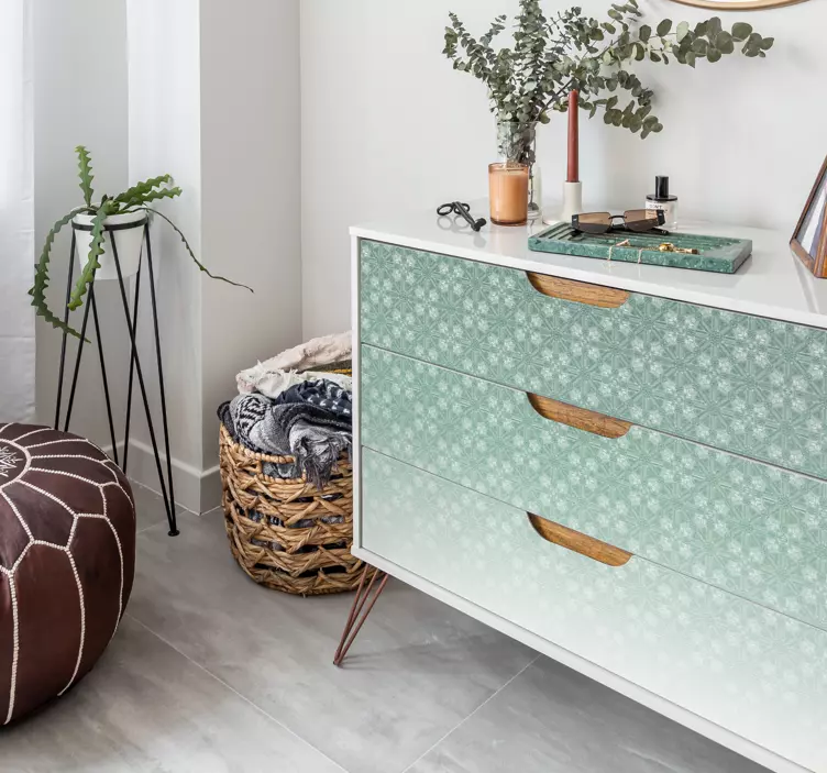 Vinilo para mueble patrón floral desvanecido - TenVinilo
