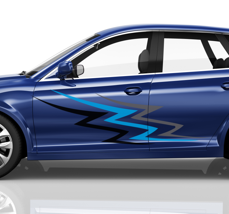 Vinilo para auto de carreras azul y gris - TenVinilo