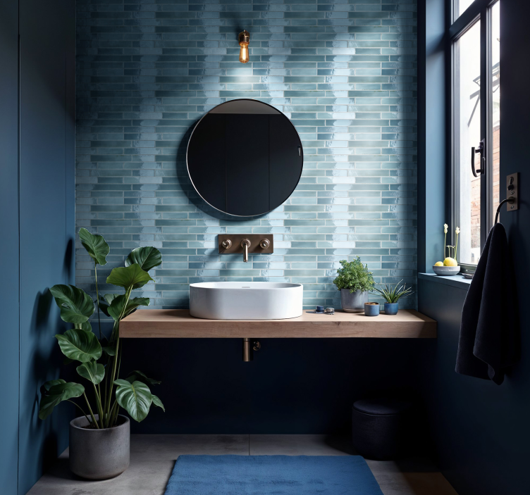 Vinilo para baño azul claro - TenVinilo