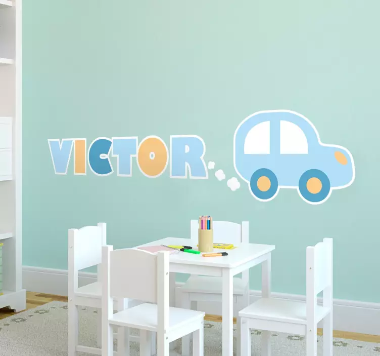 Vinilo para bebés personalizable coche - TenVinilo