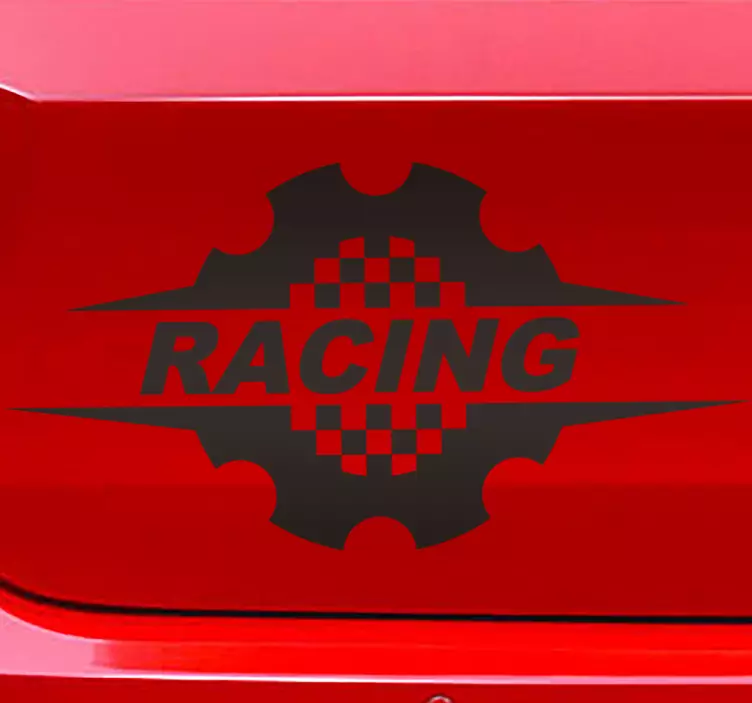 Pegatina para coche de carreras frase racing - TenVinilo