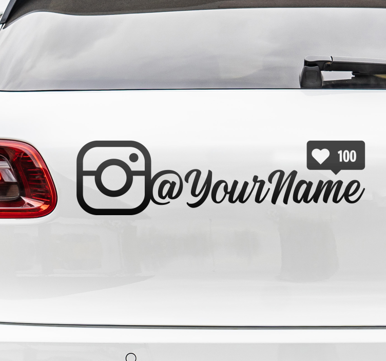 Pegatina para coche Nombre de instagram personalizado estilo juve - TenVinilo