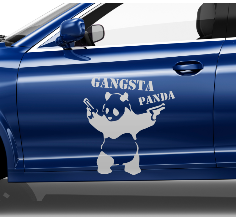 Pegatina para coche Panda gangsta - TenVinilo