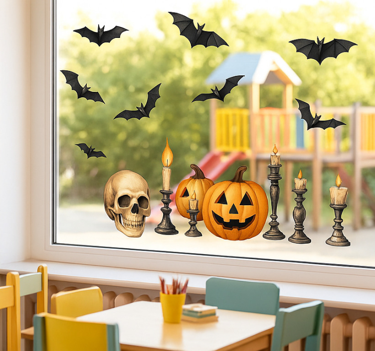 Vinilo para cristal ventana diversas decoraciones de halloween - TenVinilo